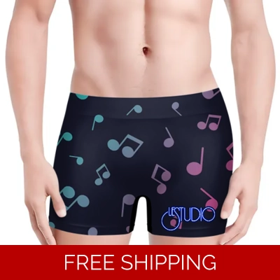 Le Studio Music Notes 2 Custom Men's Boxer Briefs